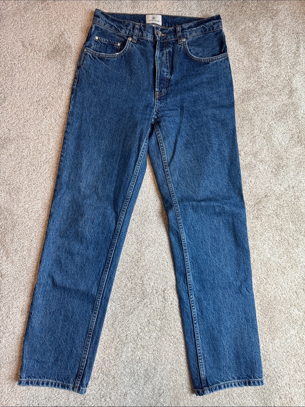 Anine Bing Women’s Kate Indigo Straight-Leg Jeans size 26